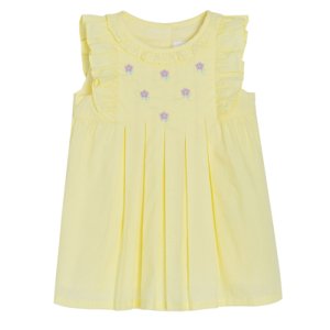 Bavlněné šaty s volánky- žluté - 86 YELLOW