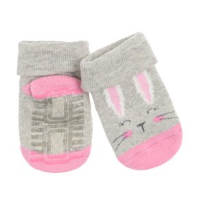 Protiskluzové ponožky se zajíčkem- šedé - 16_18 GREY MELANGE