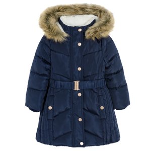 Zateplený kabát s kapucí- modrý - 116 NAVY BLUE