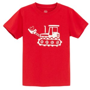 Tričko s krátkým rukávem Traktor -červené - 92 RED