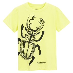 Tričko s krátkým rukávem s broukem -žluté - 92 YELLOW