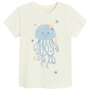 Tričko s krátkým rukávem s medúzou -bílé - 92 WHITE