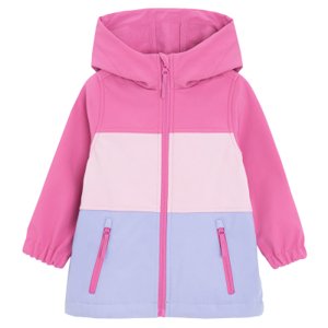 Dívčí softshellová bunda s kapucí -růžová - 98 PINK