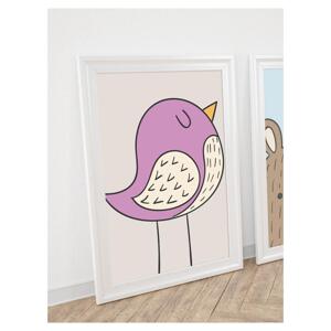Dětský dekorační plakát s fialovým ptáčkem, PP207 A3