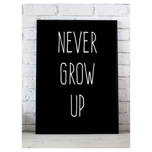 Černý dekorační plakát s nápisem Never grow up, PP210 A3