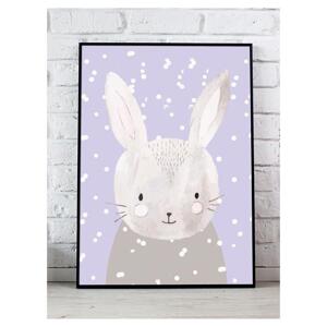 Detský dekoračný plagát so zimným motívom králika, PP226 A4
