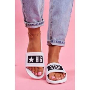 Dámské gumové pantofle s nápisem Big Star v bílé barvě, DD274A264 WHITE__9182-36 36