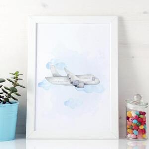 Dětský plakát s motivem letadla do dětského pokoje, P150 A4