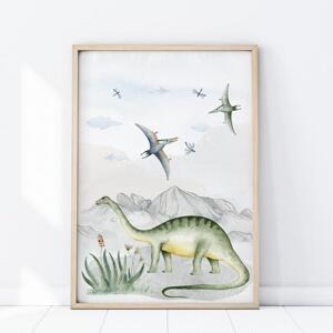Plakát do dětského pokoje s motivem dinosaurů, P283 A4