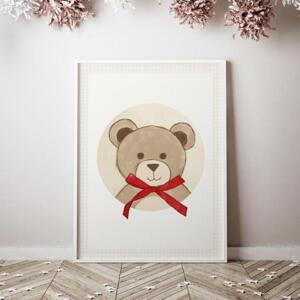 Plakát s motivem medvěda s mašlí, P008 A3