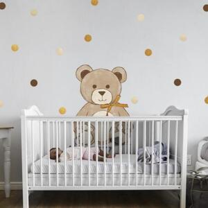 Nálepka do dětského pokoje v podobě medvěda s mašlí, DK240 M Červená