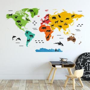 Barevná nálepka v podobě mapy světa, DK222 XL