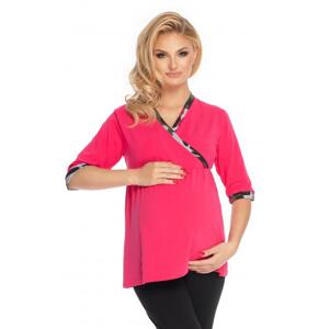 Růžové těhotenské a kojící pyžamo s legínami s břišním panelem, PKB1100 1711 SKLL/XL L/XL