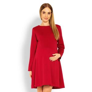 Vínové šaty s volným střihem pro těhotné ve slevě, SKL PKB583 1359C L/XL