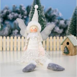 Vánoční anděl s visícími nohama v bílé barvě, ASN03B