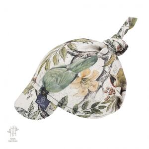 Dětský šátek s kšiltem s motivem ornitologie na gumičce - 100% bambus, MA1606 Ornithology 44-46 cm
