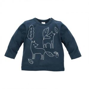 Chlapecké tričko tmavě modré barvy s motivem lišky, PIN195 Secret Forest 80