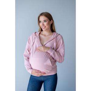 Růžová oversize mikina pro těhotné a kojící ženy, MI502 XL