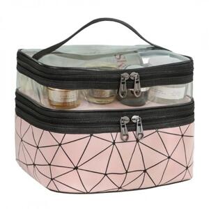 Růžová cestovní kosmetická taška se vzorem, KS35WZ2