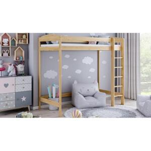 Dětská postel s žebříkem - 160x80 cm, MW1 ANTRESOLA Z ŁUKIEM Olše 160 cm