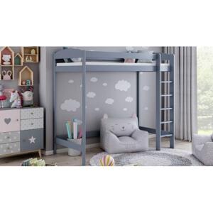 Jednolůžková dětská postel s žebříkem - 190x80 cm, MW4 ANTRESOLA Z ŁUKIEM Bílá 160 cm