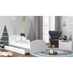 Jednolůžková dětská postel - 160x80 cm, MW7 BILI Bílá Bez šuplíku Standardní bariéry