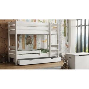 Dětská patrová postel - 200x90 cm, MW179 GAGATEK Bílá Bez šuplíku Standardní bariéry