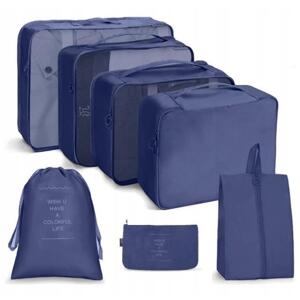 Modrá cestovní sada kosmetických tašek - 7 ks, KS41WZ4
