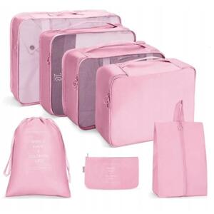 Cestovní sada růžových kosmetických tašek - 7 ks, KS41WZ5