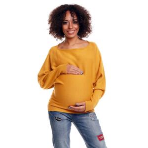 Těhotenský hořčičný oversize svetr, PKB394 70003C UNI