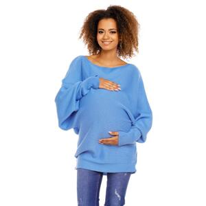 Těhotenský oversize svetr v modré barvě, PKB398 70003C UNI