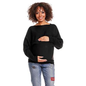 Těhotenský černý oversize svetr, PKB400 70003C UNI