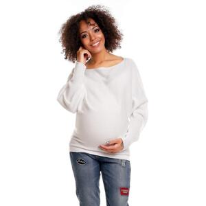 Těhotenský oversize svetr v bílé barvě, PKB401 70003C UNI