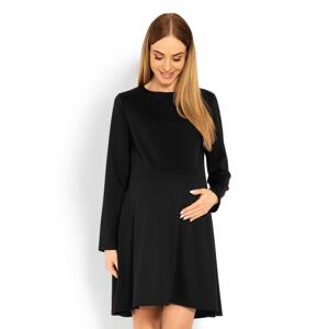 Těhotenské černé šaty s volným střihem, PKB584 1359C SKLXXL S/M