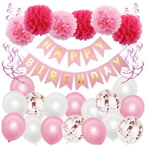 Růžová sada balonů na oslavy, BLN09