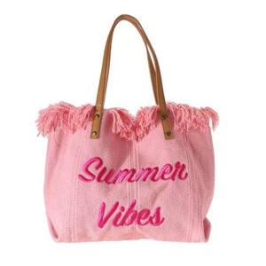 Plážová taška s třásněmi v růžové barvě, TP11R