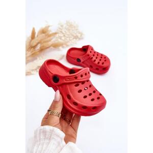 Červené pantofle pro děti, F-003/PP6197 RED__23729-24 24