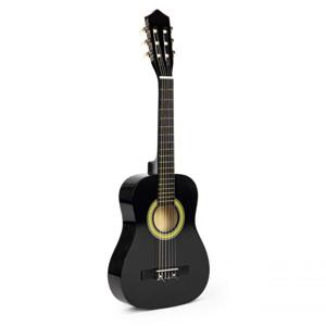 Velká dřevěná dětská kytara v černé barvě, Multi__HX18026-34 DARK