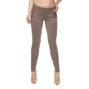 Cappuccinové kalhoty s ozdobnými knoflíky pro dámy, PKB830 0105 XXL/XXXL