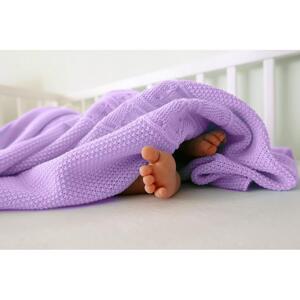 Měkká pletená deka ve fialové barvě, PKB936 K002 90x90 cm
