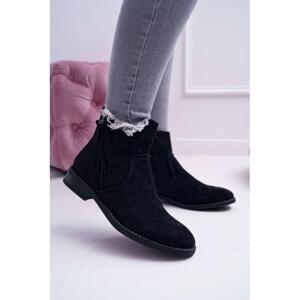 Černé semišové boty se dvěma zipy pro dámy, 9BT35-1309 BLK__9261-36 36