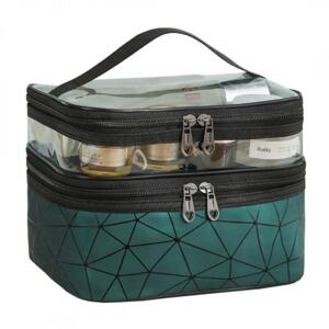 Cestovní kosmetická taška v zelené barvě se vzorem, KS35WZ1