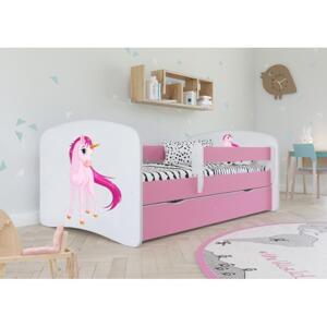 Dětská postel s jednorožcem - Babydreams 180x80 cm, KK125 Babydreams - Jednorożec ANO Růžová Bez matrace
