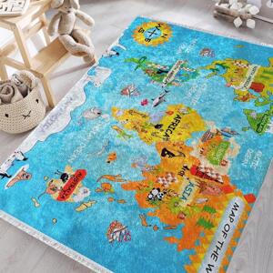 Dětský koberec s potiskem mapy, NBAM-04-120x180 120x180cm