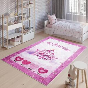 Růžový koberec s dívčím motivem, TAP__9731 PRINT EMMA-140x200 140x200cm