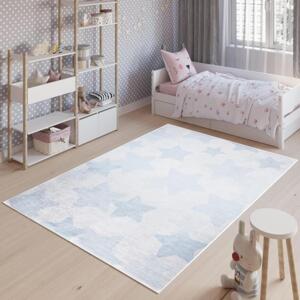 Modrý dětský koberec s hvězdičkami, TAP__9731 PRINT EMMA-140x200 140x200cm