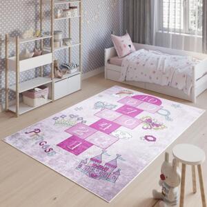 Dětský růžový koberec s číslicemi, TAP__9731 PRINT EMMA-140x200 140x200cm