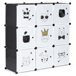 Černo-bílá modulární skříň pro děti, Multi__PJJCBS0009-09D