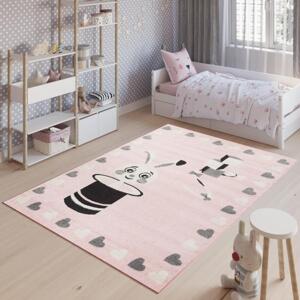 Růžový dětský koberec s obrázkem, TAP__E662A HAPPY FBA80x150 80x150cm