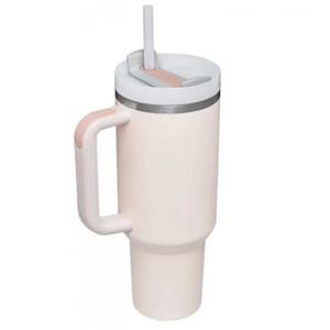 Růžový termohrnek s brčkem, CUP02